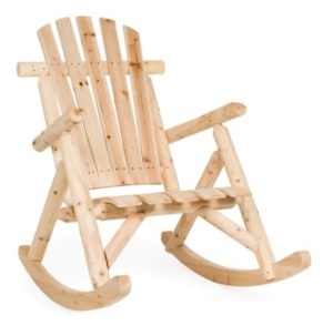 Rocking Wood Adirondack Chair Accent Furniture w/ Natural Finish