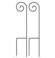 Pure Garden,&nbsp;Set of 2-Metal Shephard&nbsp;Hooks,&nbsp;35&rdquo;, Black