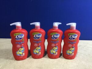 Lot of (4) Dial Kids Bursting Apple Rapids Body + Hair Wash, 24 fl oz