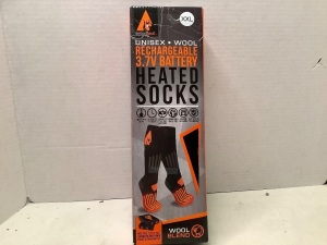 Action Heat Rechargeable 3.7 Battery Heated Socks, Medium, Powers On, Appears New