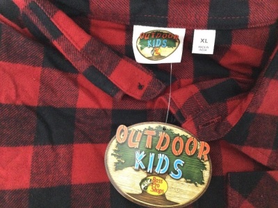 Outdoor Kids Flannel Long-Sleeve Button-Down Shirt for Toddlers or Boys,E-C-ommerce Return