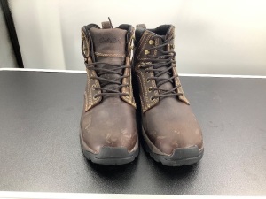 Men's Leather Work Boots, 9.5, Scuffed, Ecommerce Return