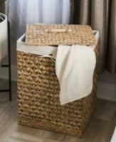 Decorative Woven Water Hyacinth Wicker Laundry Clothes Hamper