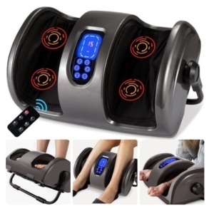 Reflexology Shiatsu Foot Massager w/ High-Intensity Rollers & Remote Control, Gray