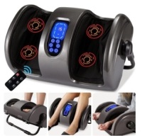 Reflexology Shiatsu Foot Massager w/ High-Intensity Rollers &&nbsp;Remote Control, Gray