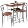 3-Piece Wooden Table & Chairs Dining Set w/ Lower Storage Shelf. Appears New