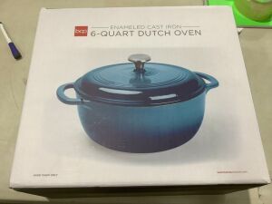 6qt Non-Stick Enamel Cast-Iron Dutch Oven Kitchen Cookware w/ Side Handles