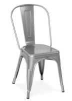 Set of 4 Stacking Modern Industrial Metal Dining Chairs