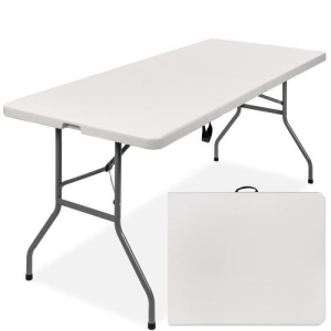 6ft Portable Folding Plastic Dining Table w/ Handle, Lock. Appears New