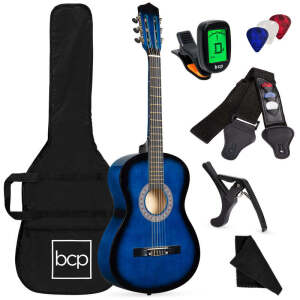 Beginner Acoustic Guitar Set w/ Case, Strap, Digital Tuner, Strings - 38in 