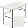 4ft Portable Folding Plastic Dining Table w/ Handle, Lock