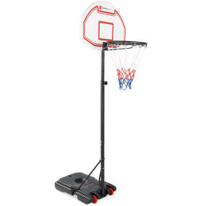 Kids Height-Adjustable Basketball Hoop, Portable Backboard System w/ Wheels 