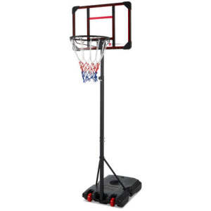 Kids Height-Adjustble Basketball Hoop, Portable Backboard System w/ Wheels 