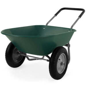 Dual-Wheel Wheelbarrow Garden Cart 