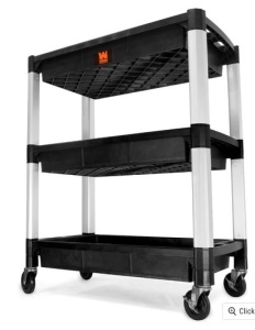 WEN Three-Tray 300-Pound Capacity Triple Decker Service and Utility Cart