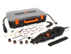 WEN 1-Amp Variable Speed Rotary Tool with 100+ Accessories, Carrying Case and Flex Shaft