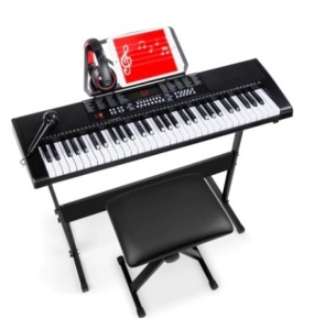 61-Key Beginners Electronic Keyboard Piano Set w/ 3 Modes & Microphone