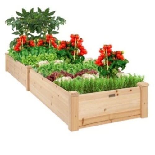 Wooden Raised Garden Bed Planter, 8x2ft