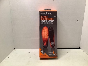 Action Heat 3.7 Volt Rechargeable Insoles, Powers On, Appears New