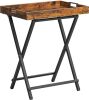 VASAGLE TV Tray Table, Folding Table, Side Table with Removable Serving Tray