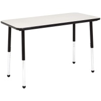 AmazonBasics Dry Erase&nbsp;24 x 48 Inch Rectangular School Activity Kids Table, Ball Glide Legs, Adjustable Height 19-30 Inch, Grey and Black