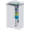  Modern Contemporary Bathroom Floor Storage Organizer Cabinet w/ 3 Shelves, Versatile Door