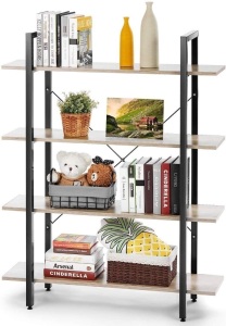 4-Tier Industrial Style Bookcase. Appears New