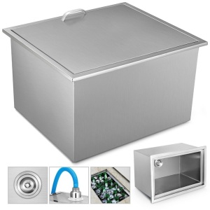 22”x17” Outdoor Kitchen Drop-in Ice Chest Basin Insulated Wall Cooler. Appears New