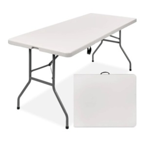 6ft Portable Folding Plastic Dining Table w/ Handle & Lock