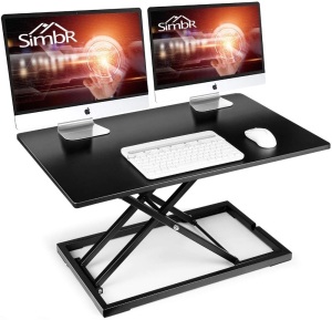 Standing Desk Converter, SIMBR 32 inch Height Adjustable Computer Desk, Gas Spring Stand Up Desk. NEW