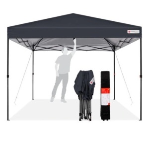 One-Person Setup Instant Pop Up Canopy w/ Wheeled Bag,10x10ft, Gray