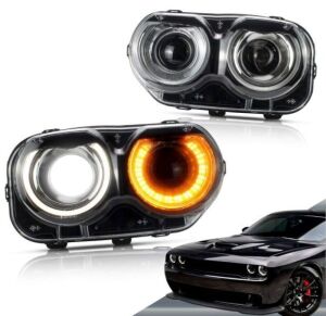 VLAND Led Headlights Compatible with Dodge Challenger 2015-2019 w/Dual Beam Lens Projector