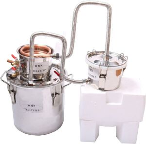 YUEWO 3 Pots DIY 2Gal/10Litres Alcohol Distiller with Thumper Keg 