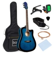 Full Size Beginner Acoustic Guitar Set with Case, Strap, Capo - 41in, Appears New