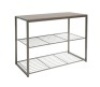 Stackable 3 Tier Shoe Rack w/ Wood Finish Top