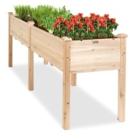 Elevated Wood Garden Planter,&nbsp;72x24x30in