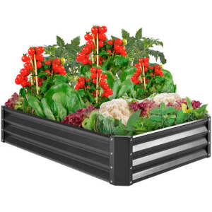 Outdoor Metal Raised Garden Bed for Vegetables, Flower, Herbs 