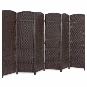 6ft Tall Room Divider, 6-Panel Diamond Weave Folding Privacy Screen 