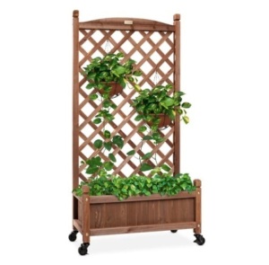 Wood Planter Box & Lattice Trellis 