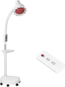 AceFox Stand Infrared Heat Lamp with Water Injection Base, Adjustable Heat and Flexible Arm, Used for Physiotherapy, Body Therapy, Pain Relief (275W, White)