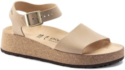 Birkenstock Womens Glenda Sandcastle Nubuck Leather Sandals, Size 7-7.5 