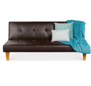 Convertible Lounge Futon Sofa Bed w/ Adjustable Back, Tufted Design 