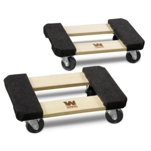 1320 lbs. Capacity 12 in. x 18 in. Hardwood Furniture Moving Dolly, Two Pack