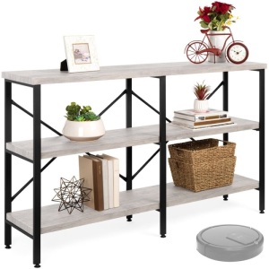 3-Tier Industrial Hallway Console Table for Living Room, Entry Way - 55in 