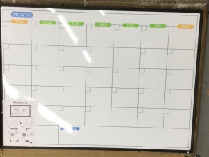 Monthly Dry Erase Calendar Whiteboard 15 x 12 Inch, Double Sided Hanging Dry Erase Board / Calendar Board, Silver Aluminum Frame Portable Board for Office Home and School,New