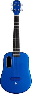 LAVA U Carbon Fiber Tenor Travel Ukulele with Case and Charging Cable, FreeBoost, Sparkle Blue, 26-inch 
