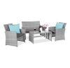 4-Piece Outdoor Wicker Conversation Patio Set