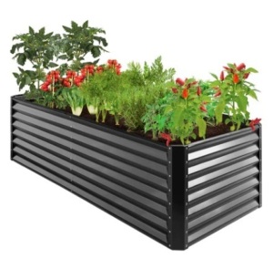 Outdoor Metal Raised Garden Bed, 8x4x2ft