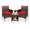 3-Piece Outdoor Patio Wicker Bistro Set