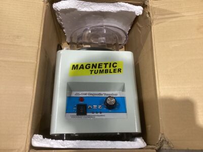 Magnetic Tumbler Jewelry Polisher Machine with Bowl Lid 180mm 2000 RPM 1-60 Minute Timing Unidirectional Rotation/Bi-Rolling